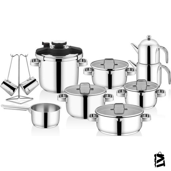 Schafer Compact Inox çelik çeyiz Seti - 18 Parça - Elden Taksitle Sözleşmeli Senetli Alışveriş