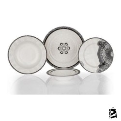 Schafer Alize 24 Parça Bone Porselen Yemek Takımı Siyah SIY03