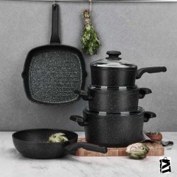 Korkmaz Ornella Dikdörtgen Grill Tava ve Yuvarlak Tava Seti