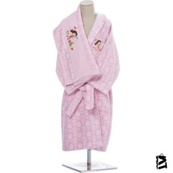 Özdilek Niloya Heart Lisanslı Havlu Bornoz Set Pembe 3/4 Yaş