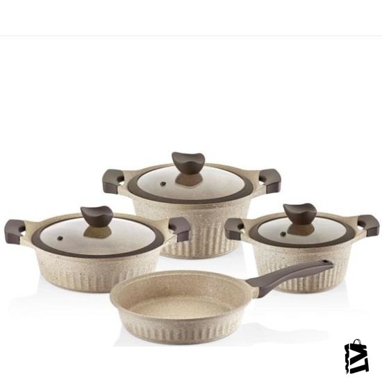 Falez Cool Line Creamy 7 Parça Granit Tencere Seti - Elden Taksitle Sözleşmeli Senetli Alışveriş