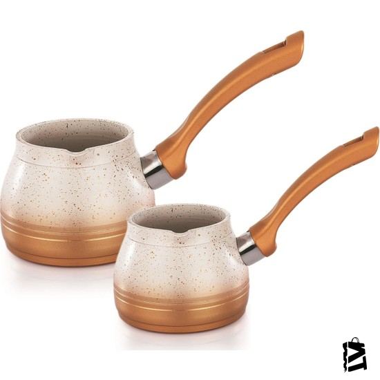 Schafer Split Yanmaz Yapışmaz 2li Cezve Seti Krem - Elden Taksitle Sözleşmeli Senetli Alışveriş