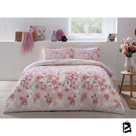 özdilek Spread Flower Somon çift Kişilik Ranforce Nevresim Takımı - Elden Taksitle Sözleşmeli Senetli Alışveriş