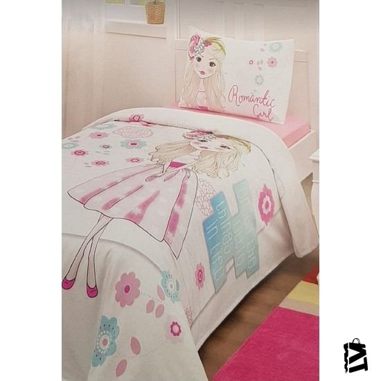 özdilek Romantic Girl Pembe Tek Kişilik Pike Takımı - Elden Taksitle Sözleşmeli Senetli Alışveriş