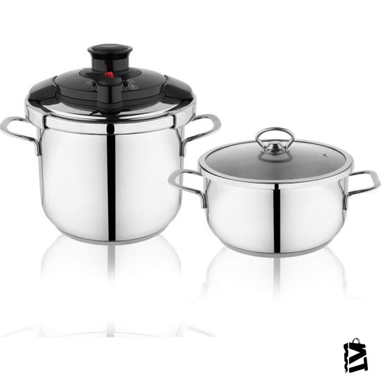 Schafer Safe Düdüklü Tencere Seti 4 + 6 Lt çelik Saplı - Elden Taksitle Sözleşmeli Senetli Alışveriş