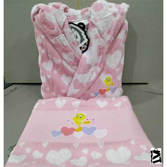 özdilek Lisanslı çocuk Bornoz Tweety Heart Pembe Free Set 7-8 Yaş - Elden Taksitle Sözleşmeli Senetli Alışveriş
