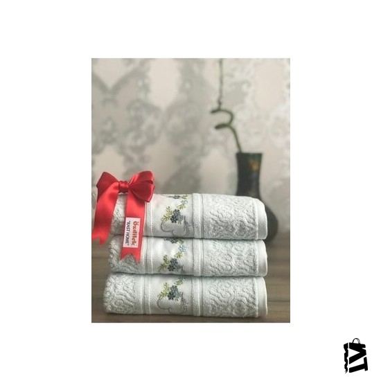 özdilek Floret Havlu Beyaz 50*90 Nakışlı 6 Adet - Elden Taksitle Sözleşmeli Senetli Alışveriş