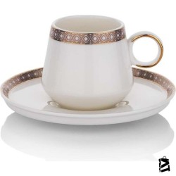 Schafer Sade Kahve Fincan Tkm.-6lı 12 Prç.-Altın