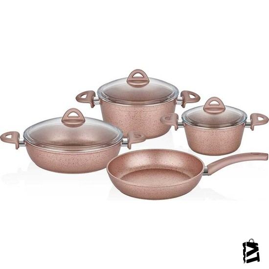 Neva Rose Chocolate Mercek 7 Parça Granit Set - Elden Taksitle Sözleşmeli Senetli Alışveriş