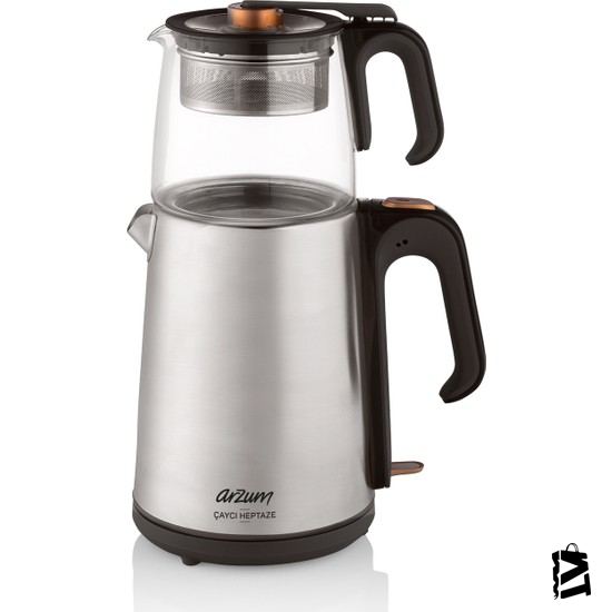 Arzum Ar3024 çaycı Heptaze çay Makinesi - Inox / Cam - Elden Taksitle Sözleşmeli Senetli Alışveriş