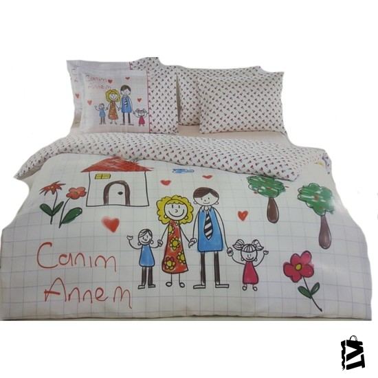 özdilek Canım Annem (çift Taraflı) çift Kişilik Nevresim Takımı - Elden Taksitle Sözleşmeli Senetli Alışveriş