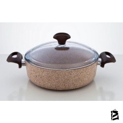 Falez Creamy Granitec 30 Cm Kısa Granit Tencere