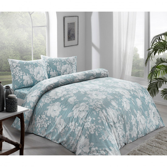 Taç 3464 Ranforce çift Kişilik Nevresim Takımı-abril V03 Mavi - Elden Taksitle Sözleşmeli Senetli Alışveriş