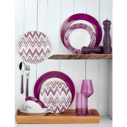 Neva N2584 Valentine 24 Parça 6 Kişilik Yuvarlak Yemek Takımı -mor