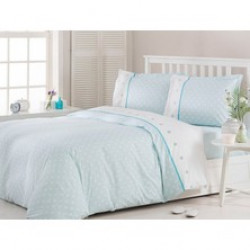 özdilek Nevresim Takımı Ranforce çift Kişilik Su Yeşili Polka