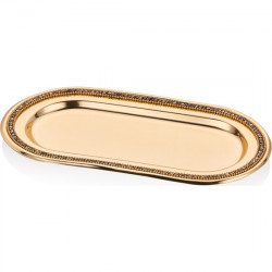 Bernardo Amber Altın Rengi Paslanmaz çelik Dekoratif Tepsi - 28 Cm